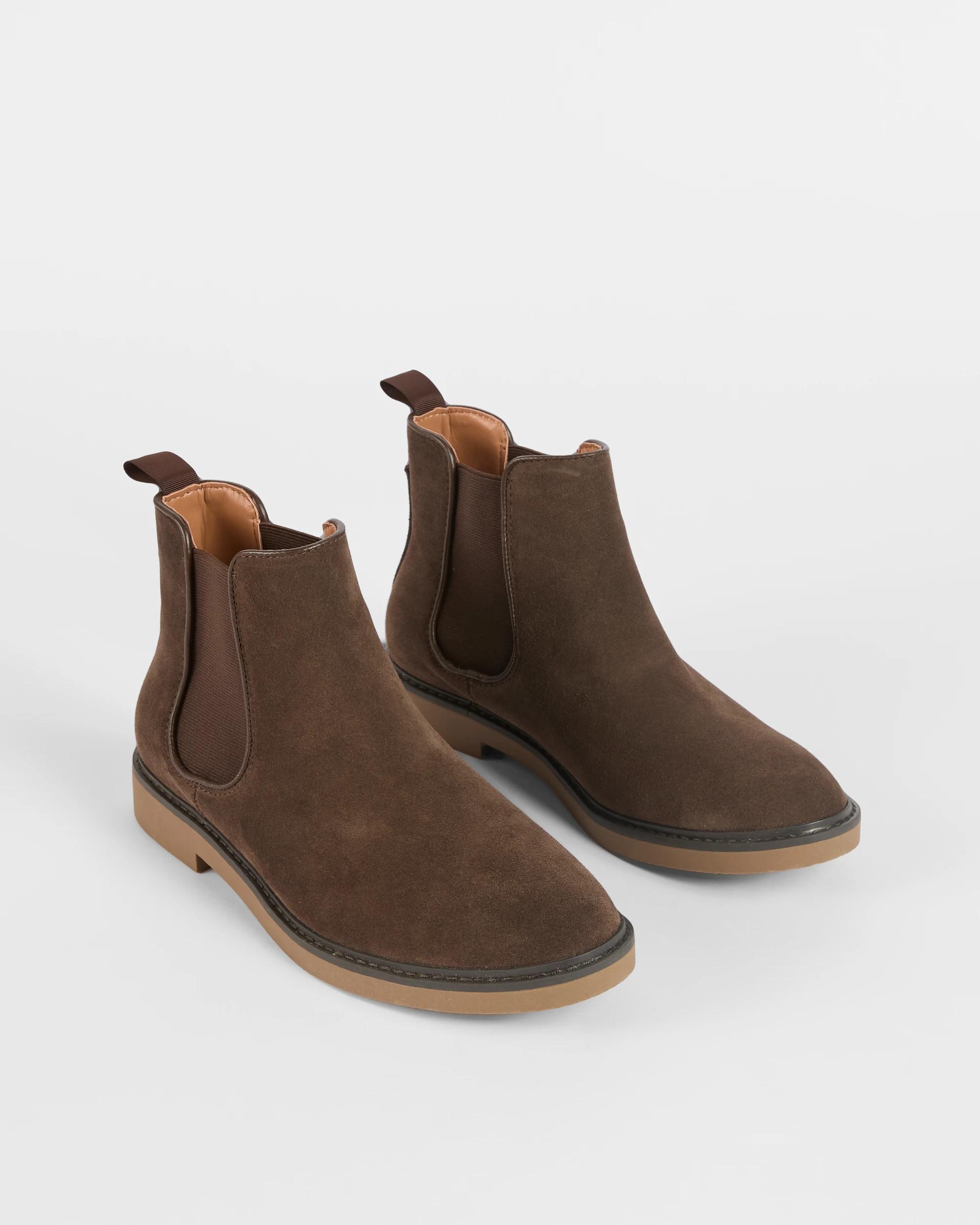 2 Target Man Genuine Suede Leather Chunky Chelsea Boots - Jason CHOCOLATE, 2 of 3