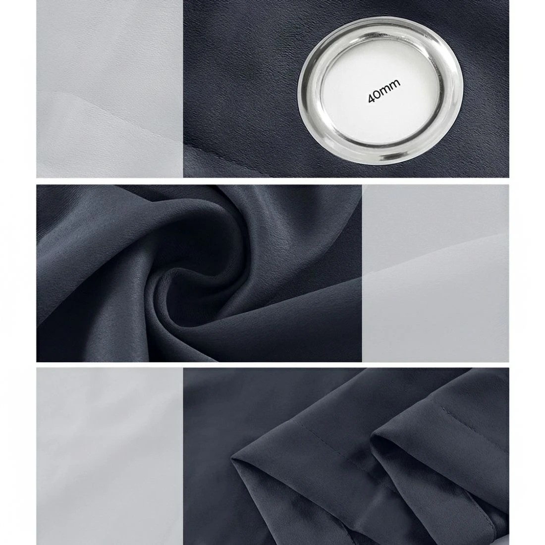 7 Artiss 2X Blockout Curtains Eyelet 300x230cm - Charcoal, 7 of 7