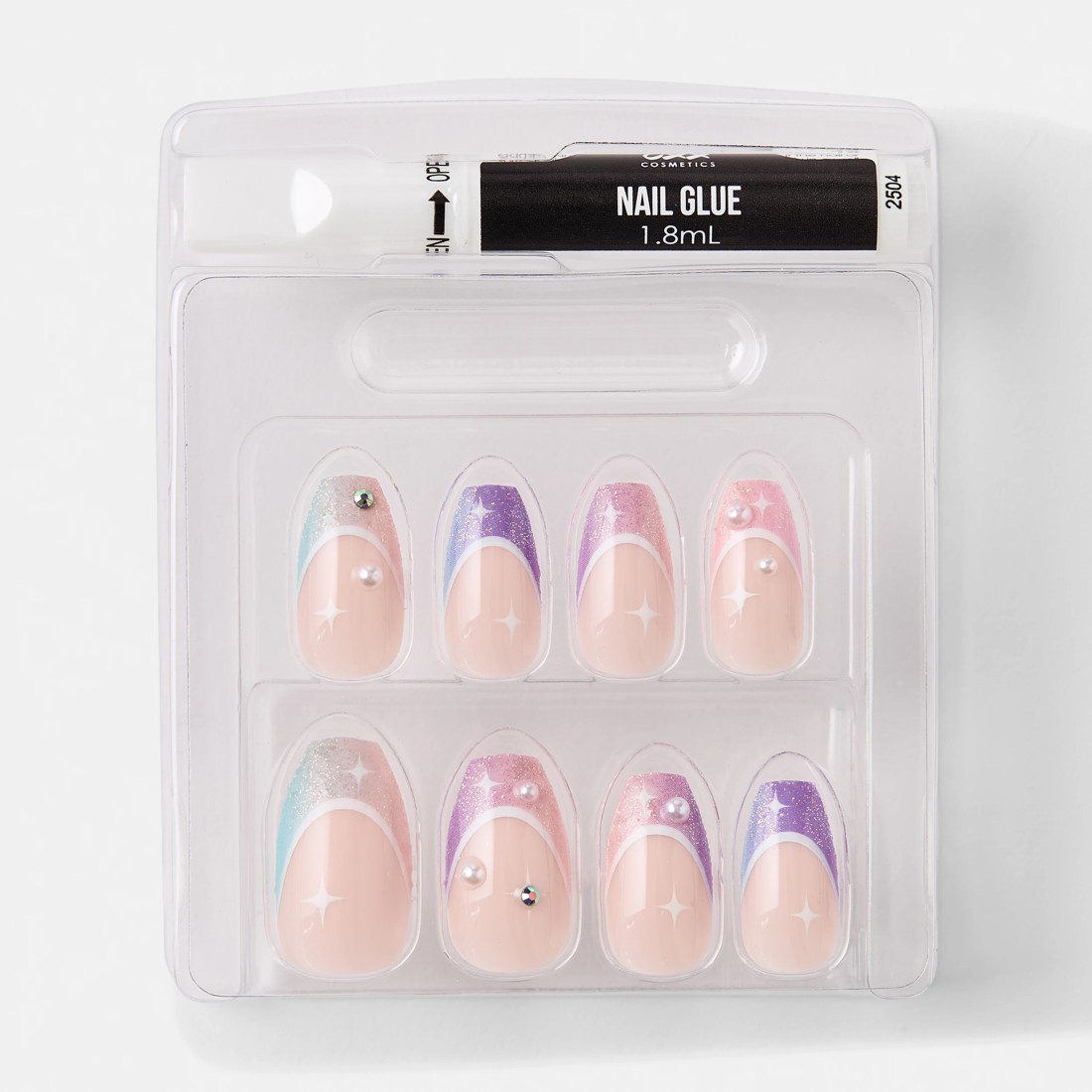 3 OXX Cosmetics 24 Pack Artificial Nails with Adhesive - Coffin Shape, Dusk Shimmer, 3 of 5