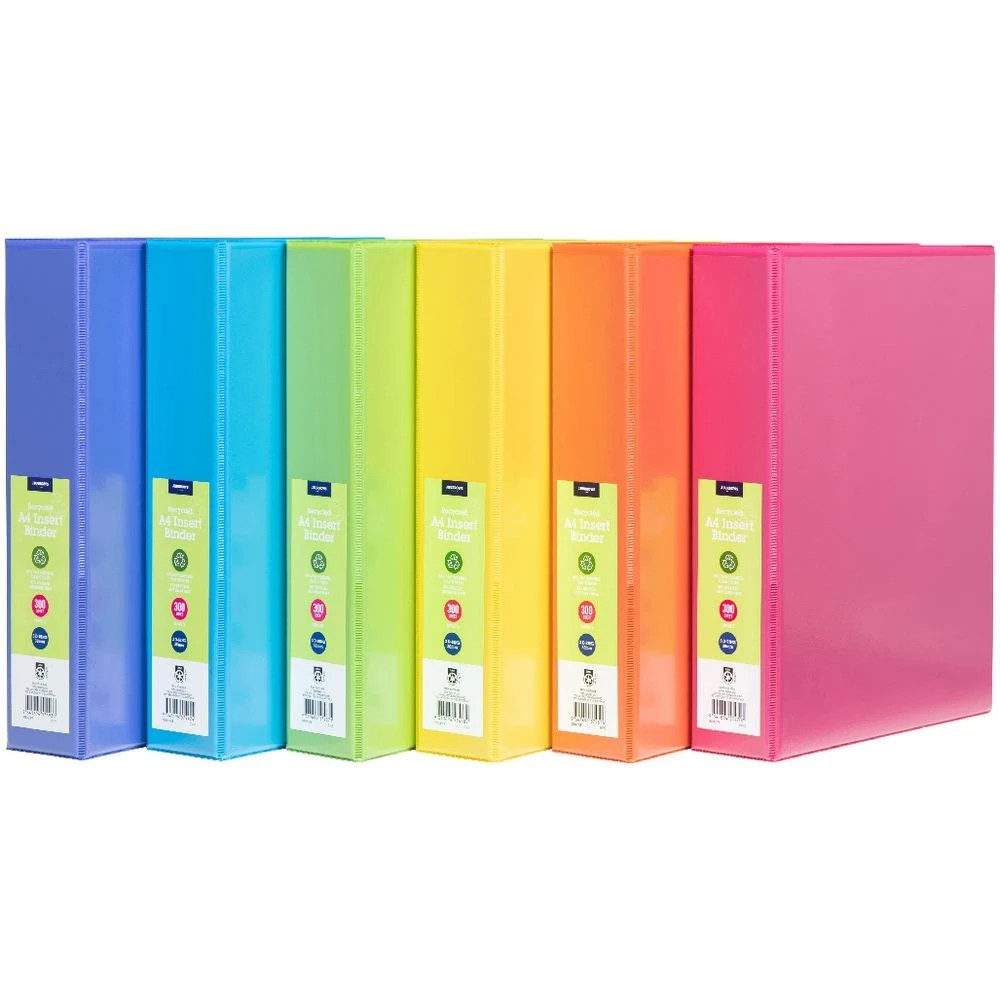 6 J.Burrows Insert Binder A4 3 D-Ring 38mm Green, 6 of 6