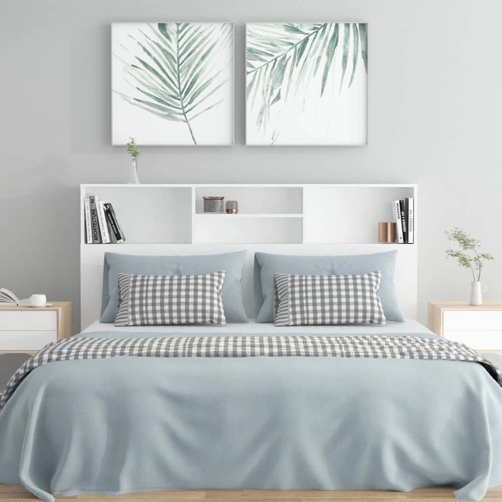 3 Vidaxl Headboard Cabinet - White, 3 of 8