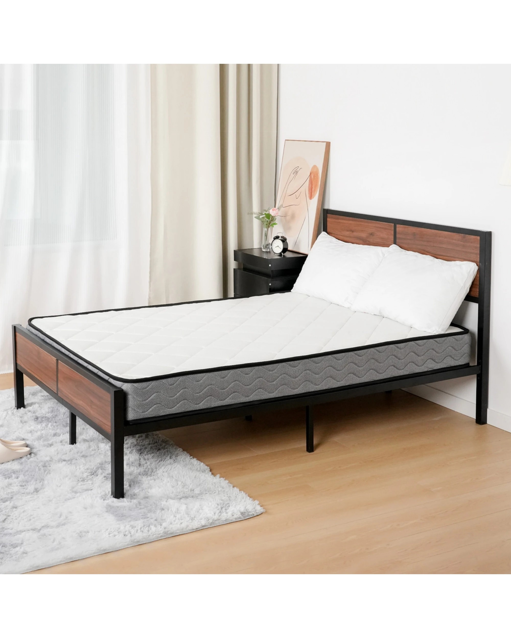7 Advwin Queen Mattress Bonnell Springs Memory Foam Bed 16CM - White, 7 of 7