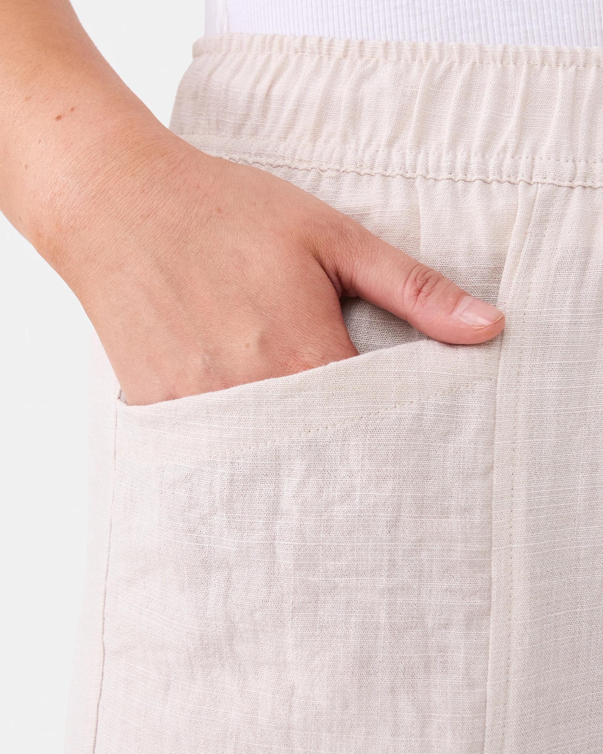 5 Tie Waist Patch Pocket Pants Nat Beige, 5 of 5