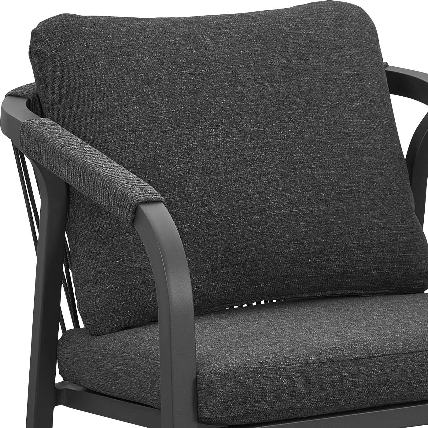 9 Moda Living La Perouse Charcoal Aluminium Outdoor Dining Chairs with Arms - Dark Grey Cushions (Set of 2) - White, 9 of 10