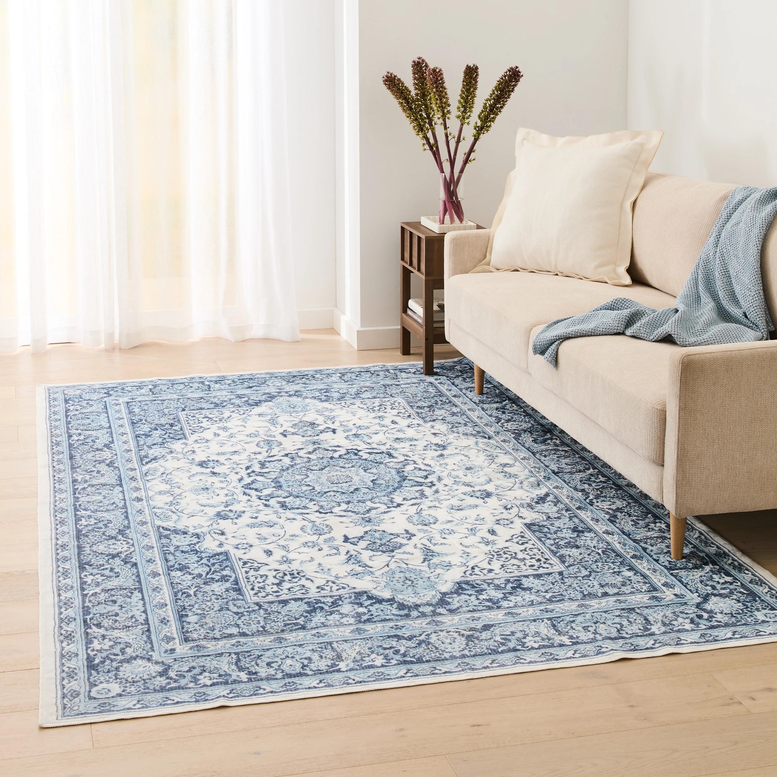 1 Supersoft Washable Rug - Indigo, Extra Large - 270cm  x 180cm, 1 of 6