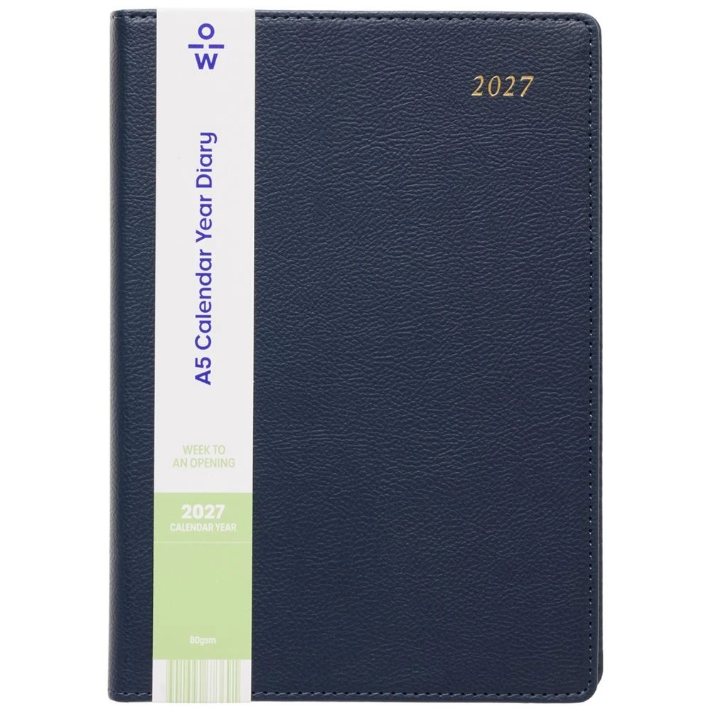 1 Officeworks A5 Week to View Prestigio 2027 Diary Navy, 1 of 7