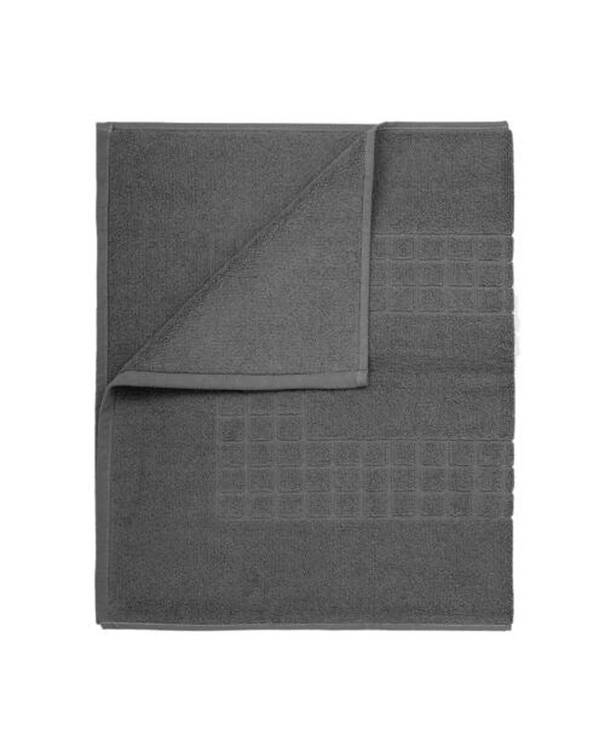 1 La Grace Home Microfiber Soft Non Slip Bath Mat Check Design - Anthracite, 1 of 1