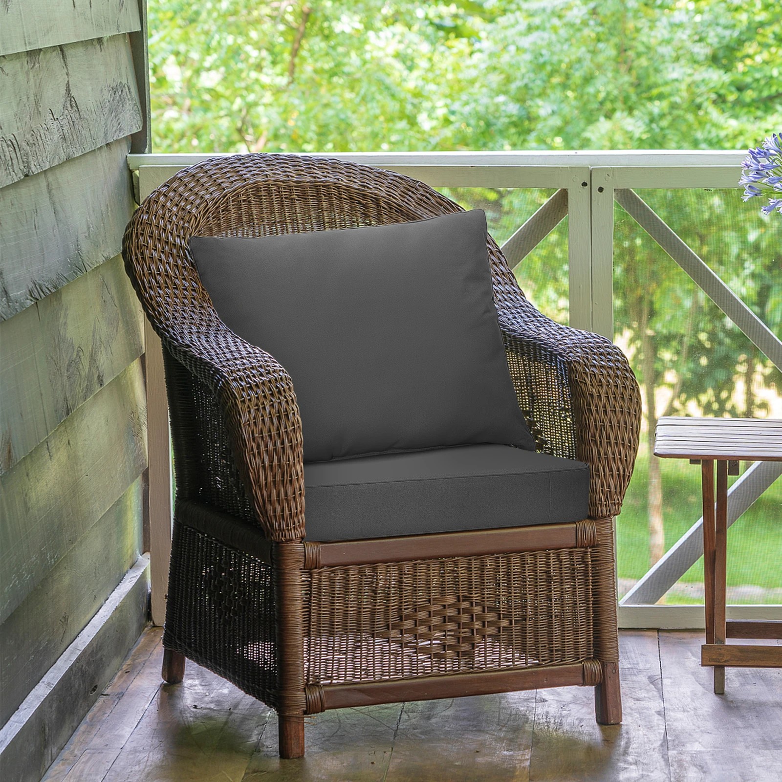 2 Costway Patio Cushion Set Indoor Outdoor Chair Seat Pads - Grey, 2 of 4