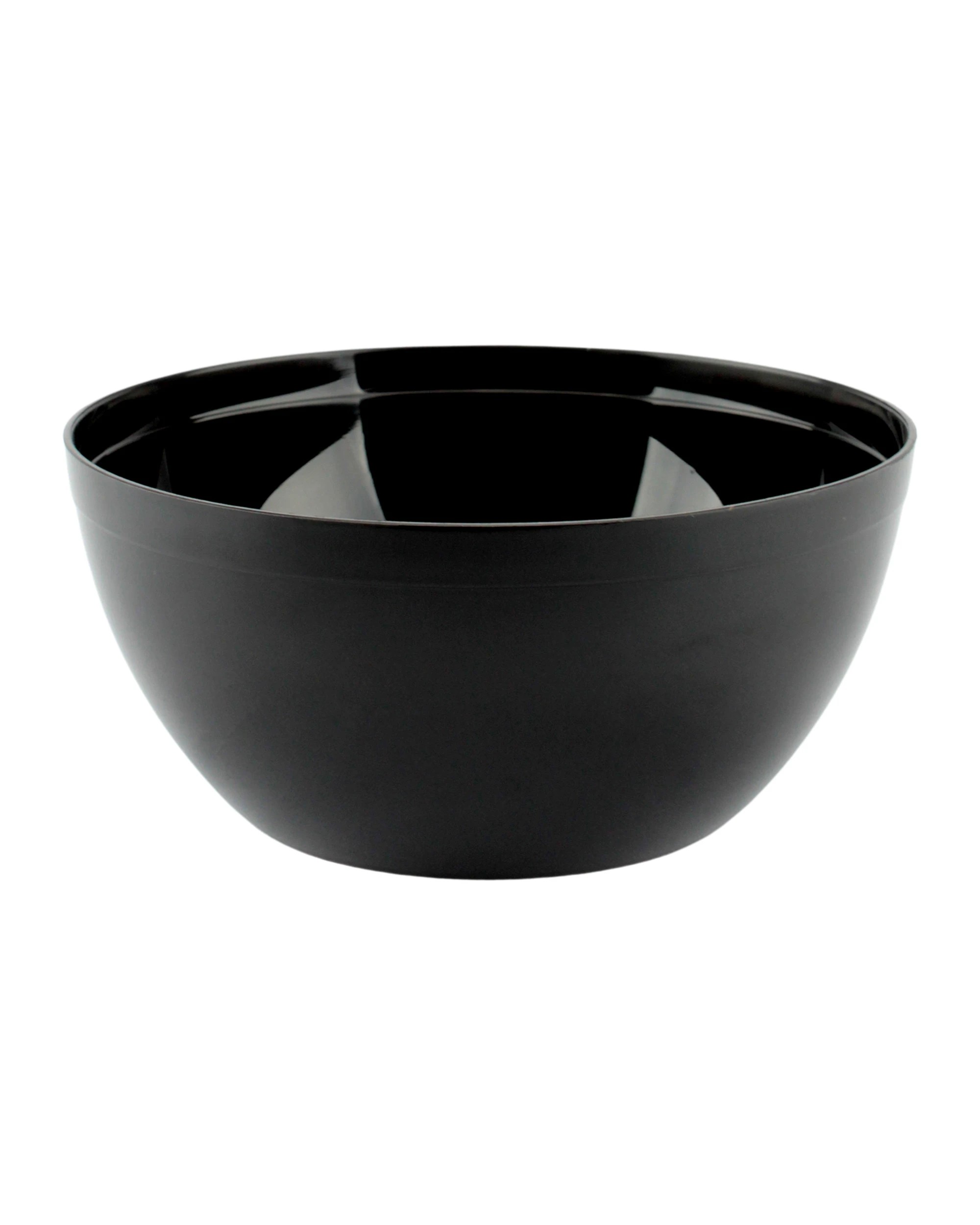 1 Partyware Black Reusable Plastic Bowl 11.5cm Pack of 10 - Black, 1 of 2
