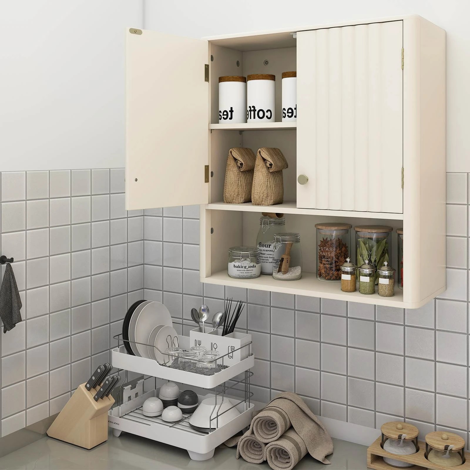 3 Costway Wall Mounted Bathroom Cabinet Medicine Cabinet Storage Cupboard, 3 of 5