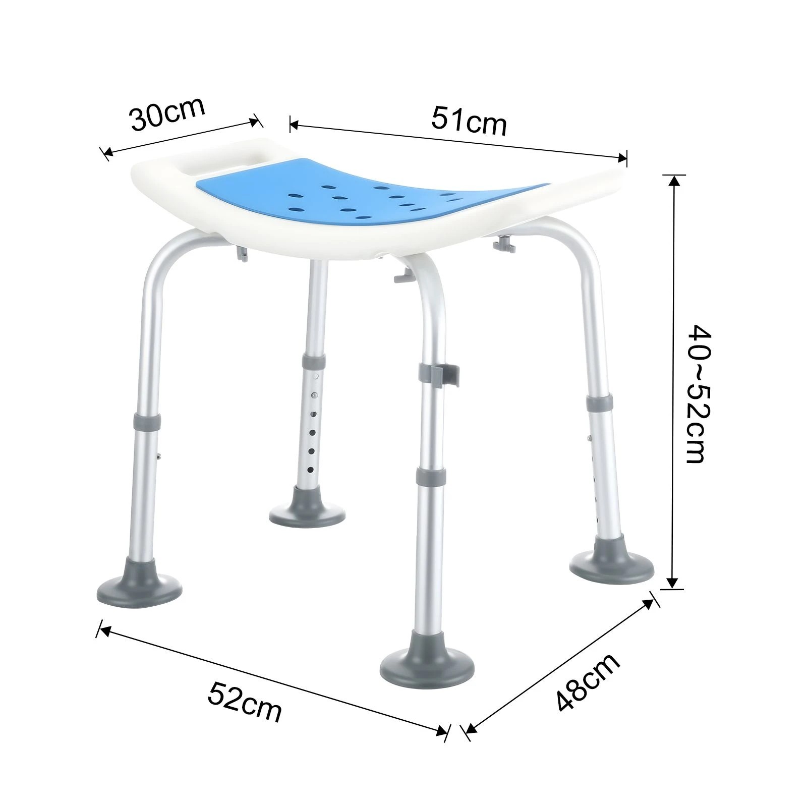 2 Ausway Adjustable Shower Chair Bathroom Stool Bath Seat Medical Mobility Aid for Elderly Disabled 150kg, 2 of 6