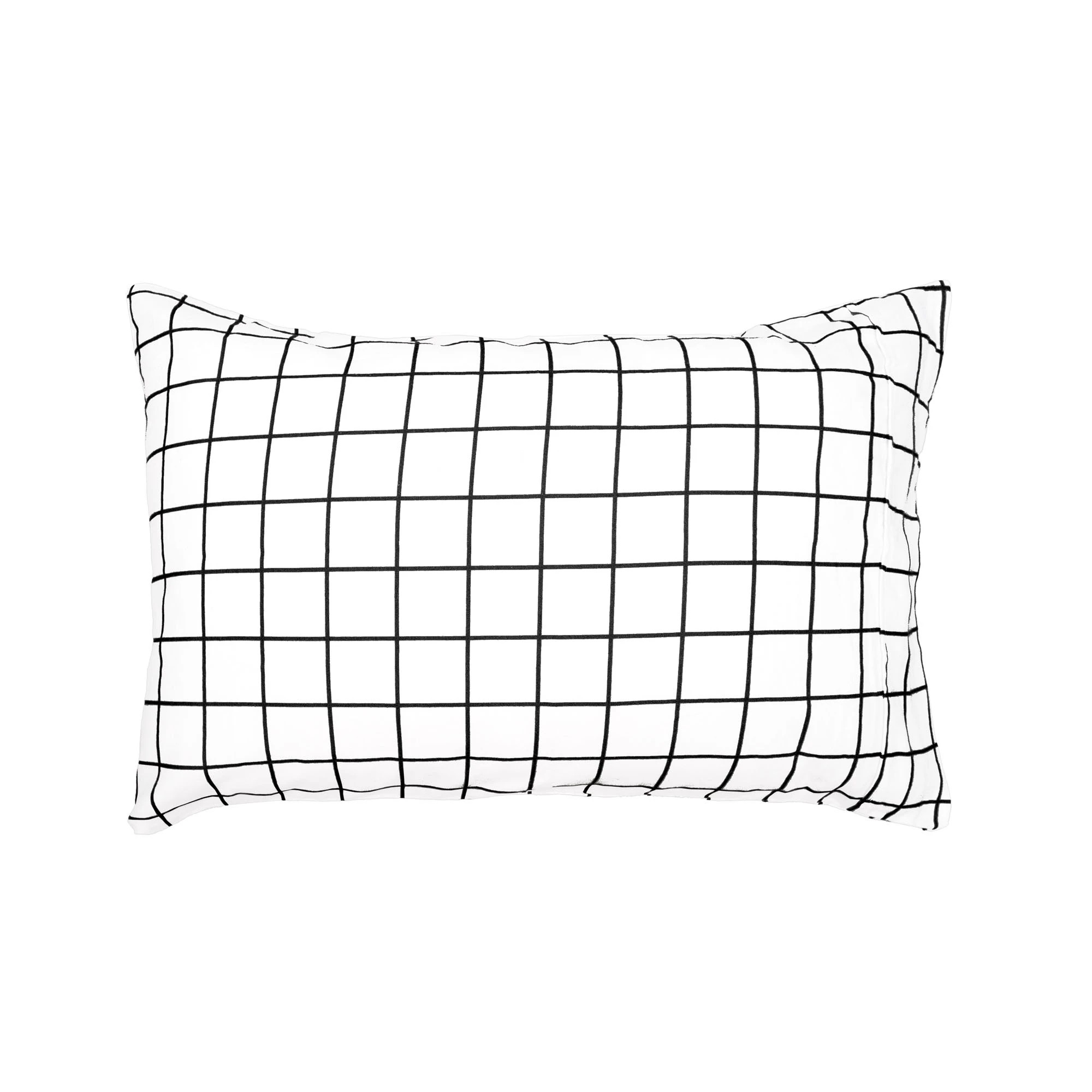 2 Bambury Grid  Brushed Cotton 160GSM Flannelette Fitted Sheet with Pillowcase - Single Bed - Black - Single Bed - Black, 2 of 3