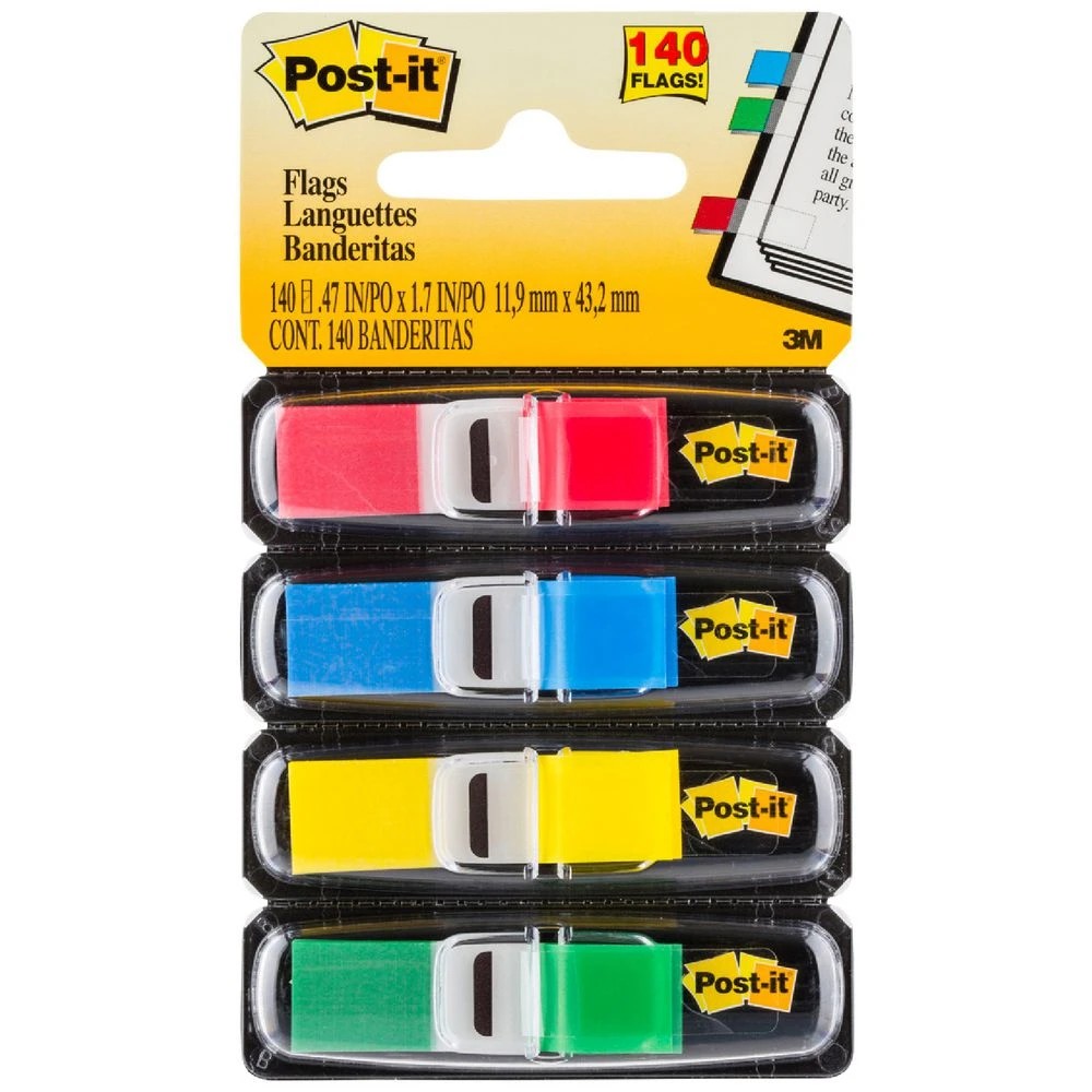 1 Post-it Mini Flags 12x43mm Basics 4 Pack, 1 of 4