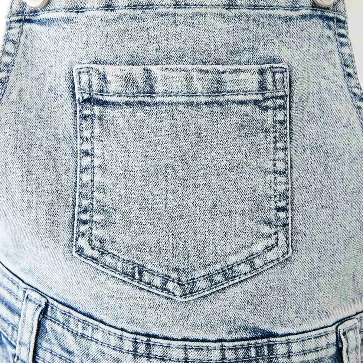 5 Denim Full Length Dungarees Light Wash, 5 of 8