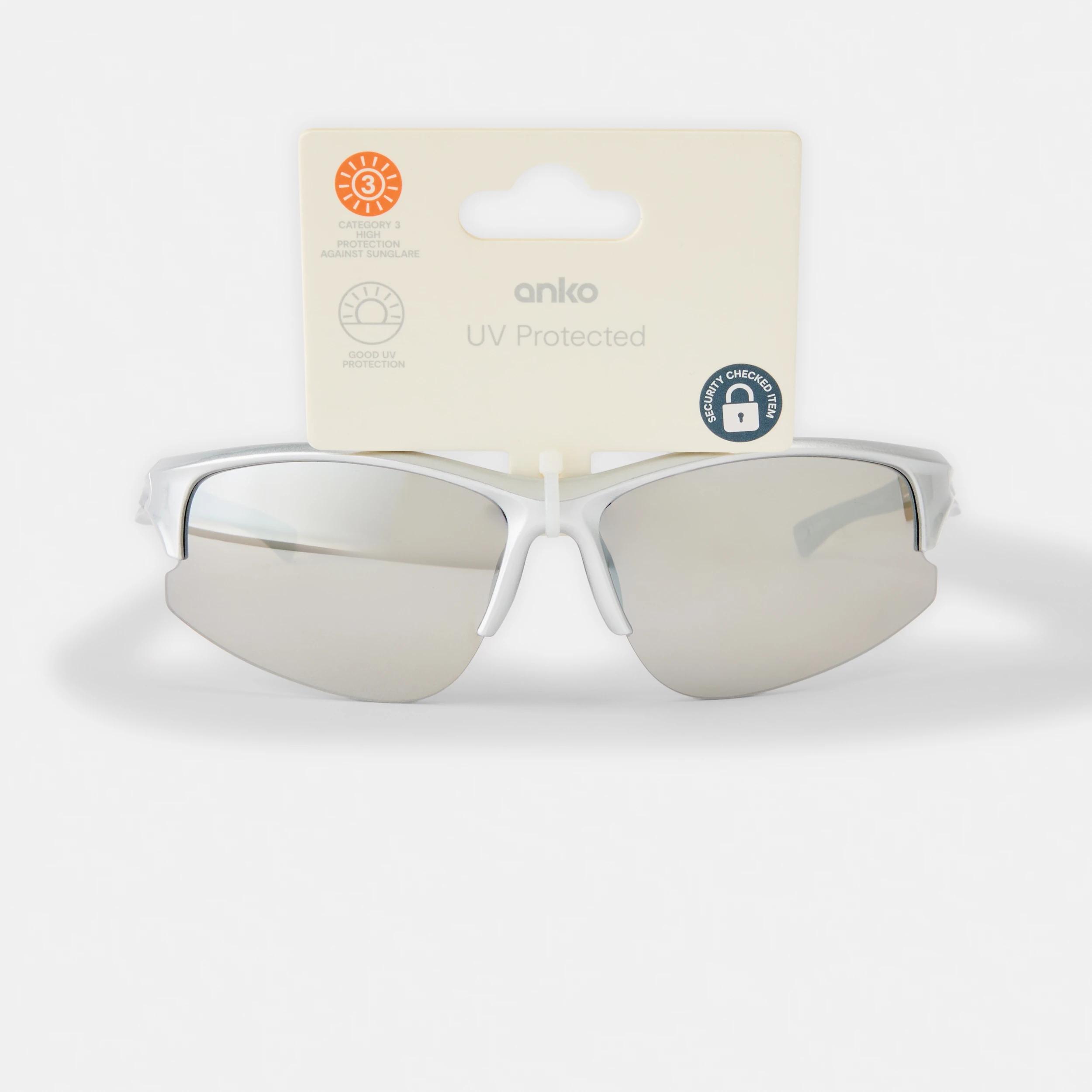 7 Womens Sports Wrap Sunglasses Silver, 7 of 7