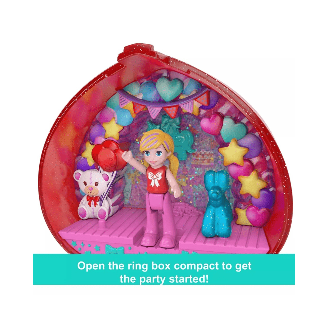 2 Mattel Polly Pocket Mattel 80th Anniversary Ruby Red Ring Box - Red, 2 of 5