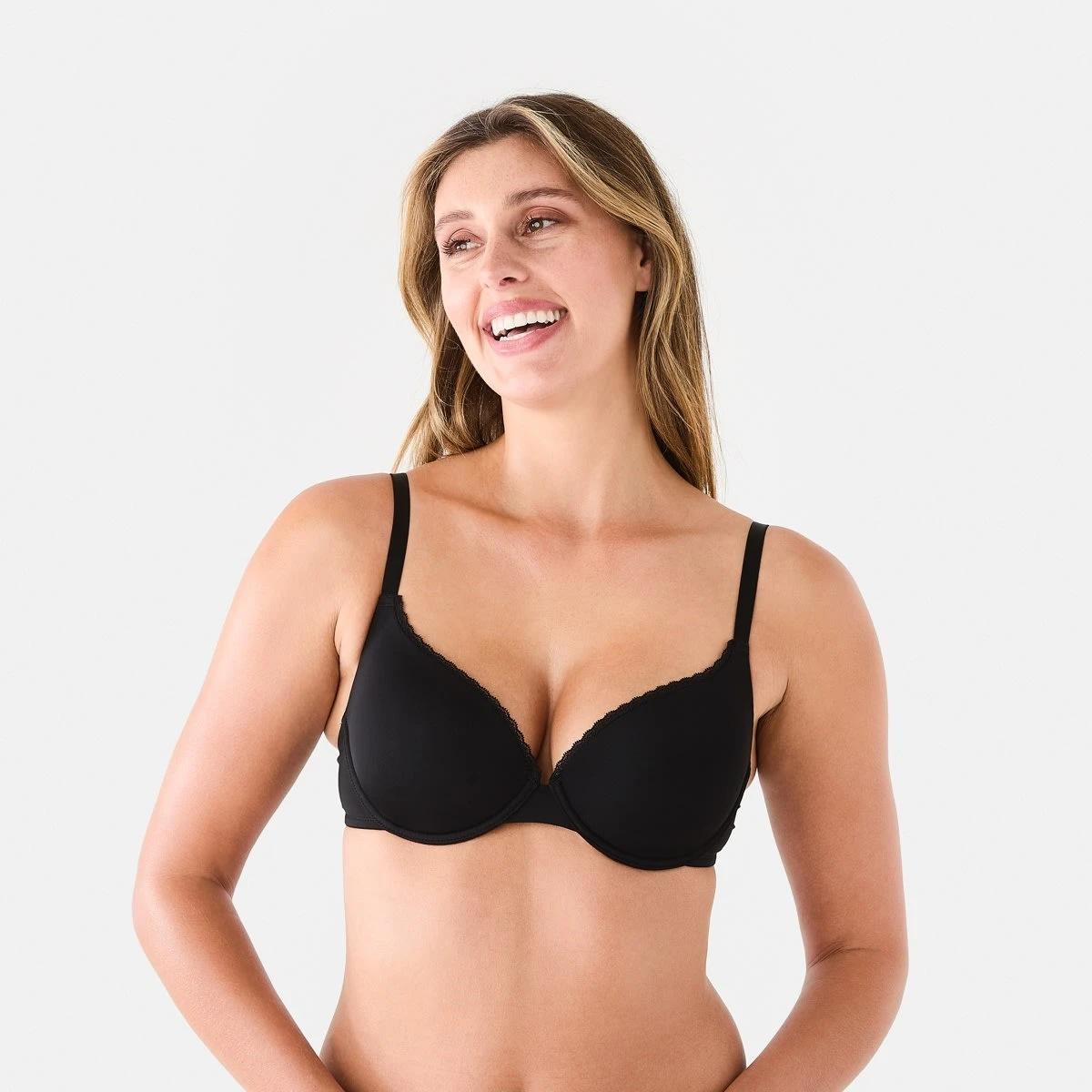 4 2 Pack T-shirt Bra SMALL DITSY WHITE, BLACK, 4 of 9