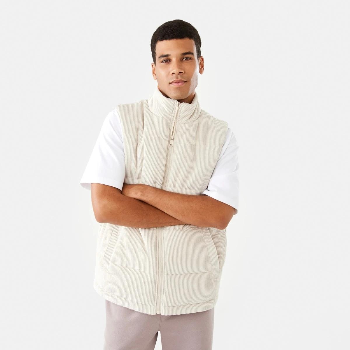 1 Corduroy Puffer Vest Bge Ntrl, 1 of 9