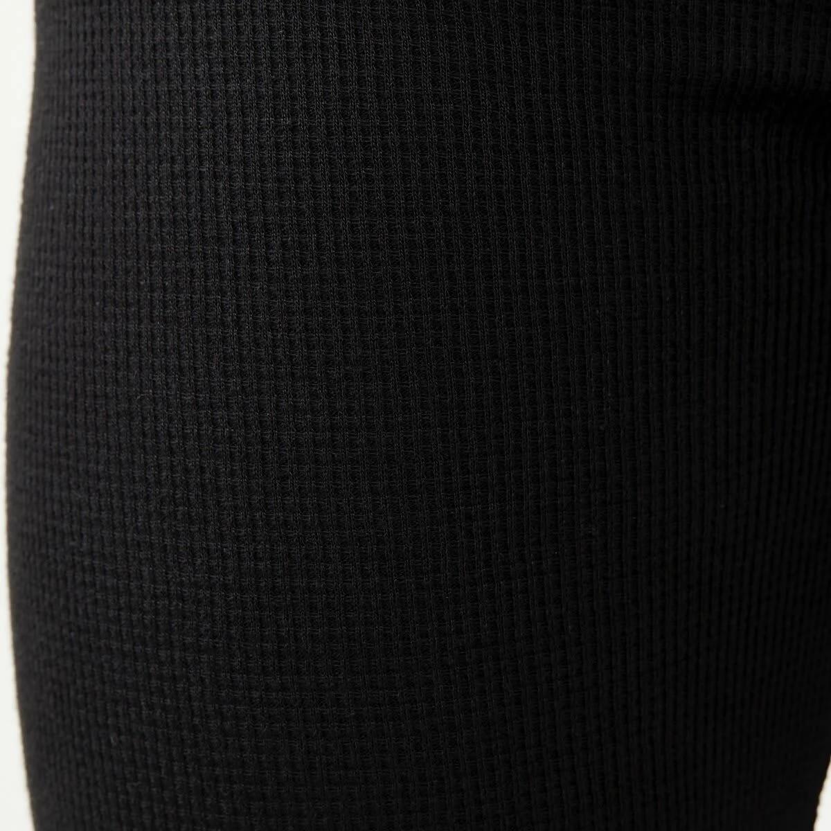 6 Long Mini Waffle Thermal Pants Black, 6 of 6
