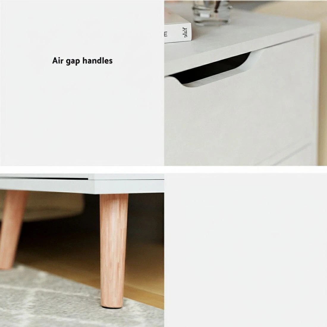 6 Artiss Bedside Table 2 Drawers - BODEN - White, 6 of 6