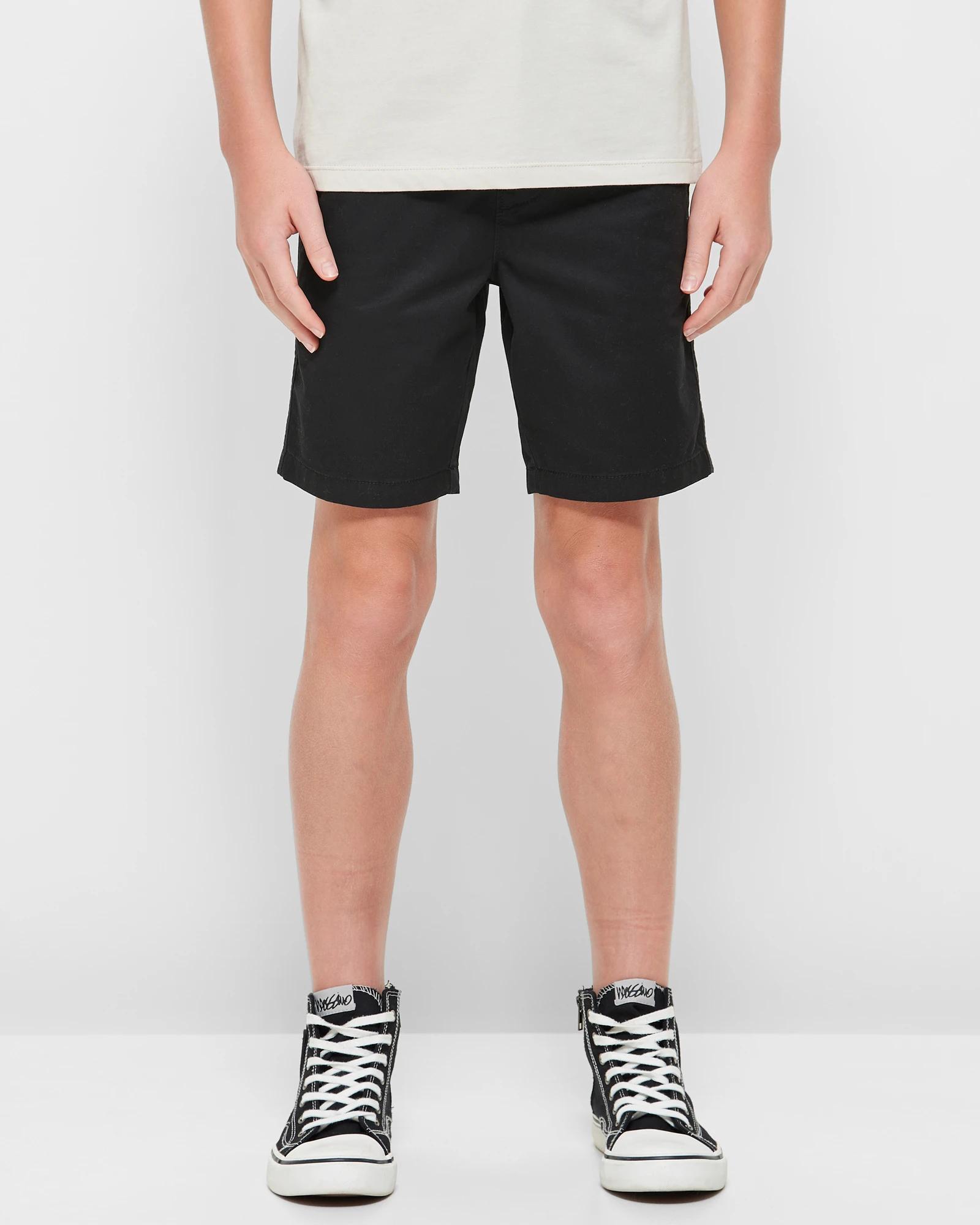 1 Target Elastic Waist Chino Shorts BLACK, 1 of 6