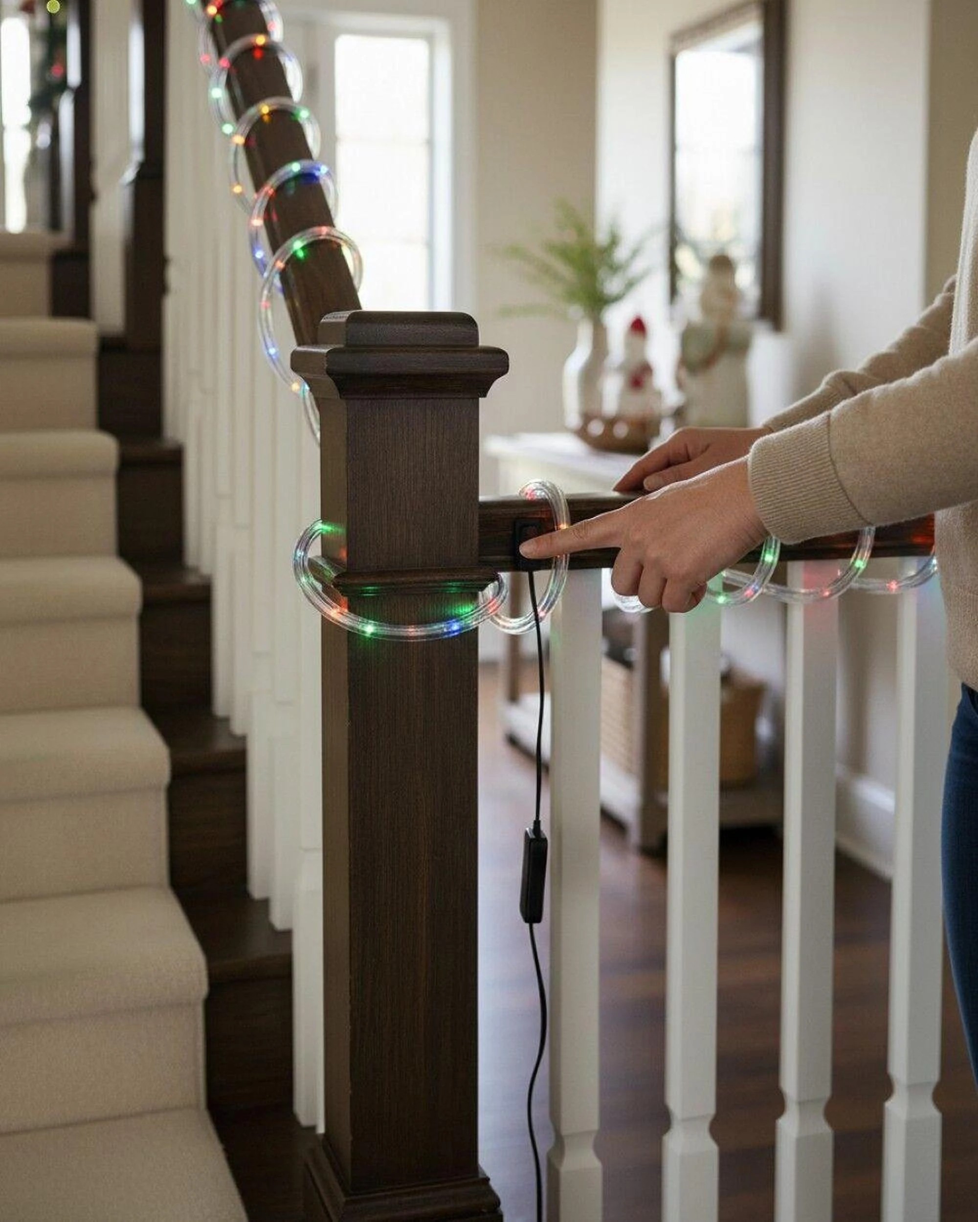 Christmas Warehouse 30m Outdoor Multi Colour LED Tube Rope Light - 8 ...