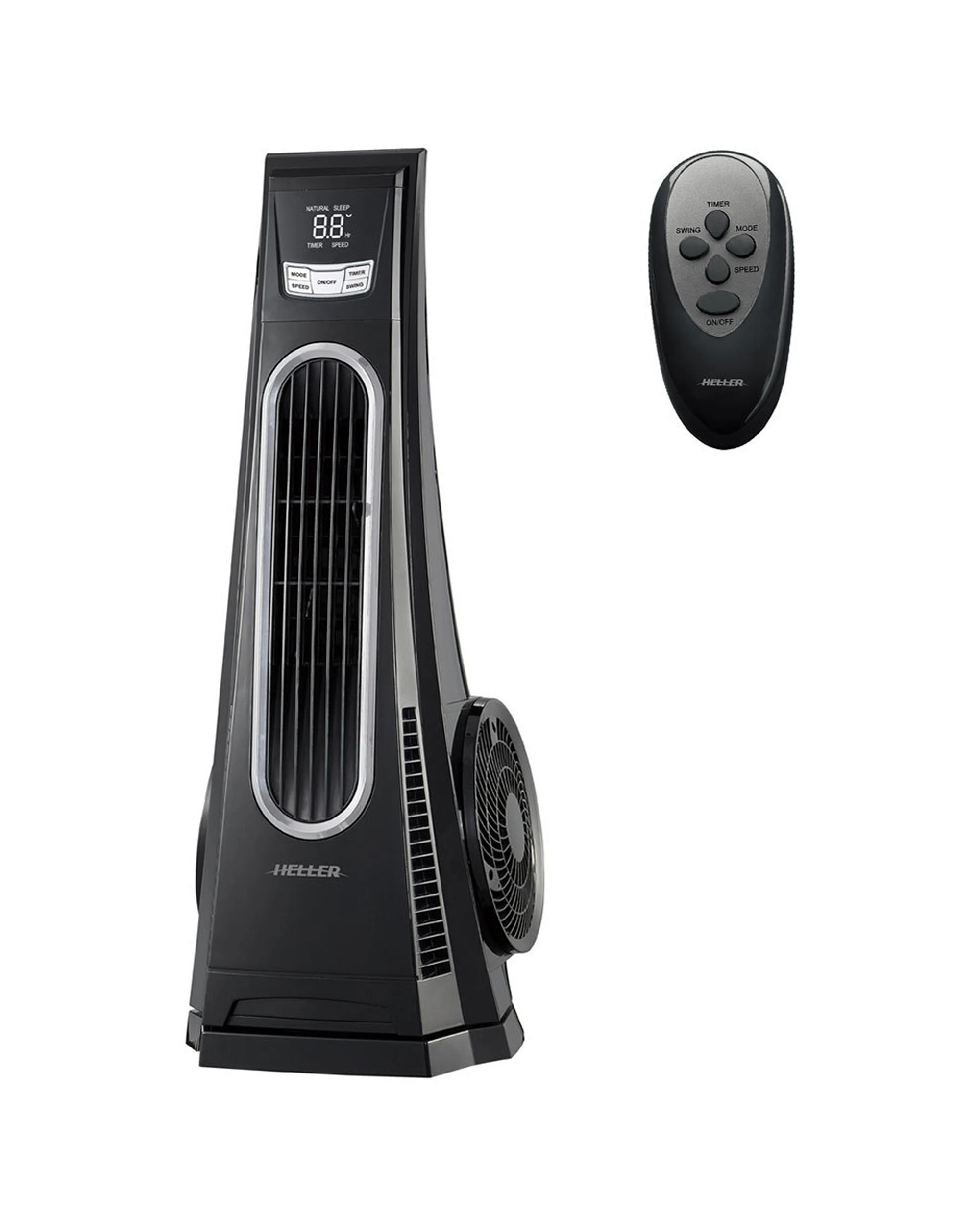 1 Heller 75cm Tower Fan/air Cooler/cooling W/remote Control/oscillation/3 Speed
 - Black, 1 of 3