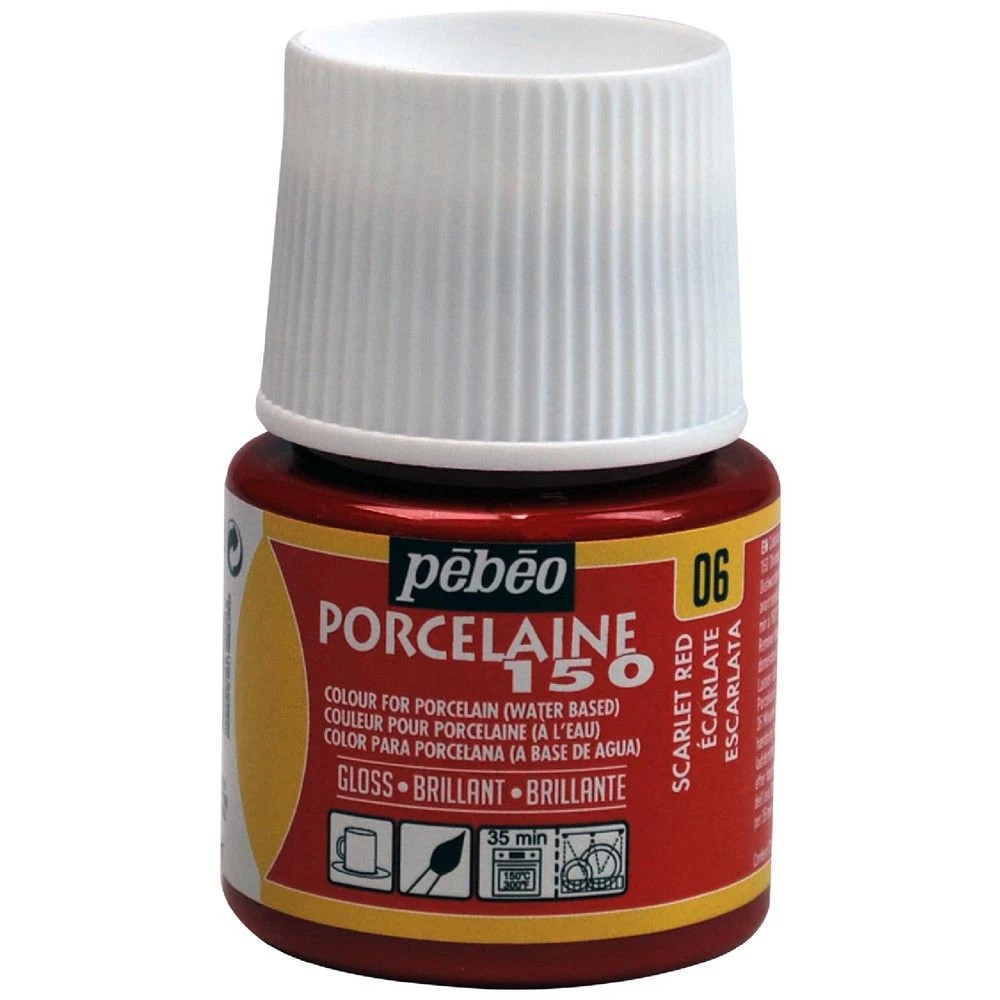 1 Pebeo Porcelaine 150 Paint 45ml Scarlet, 1 of 1