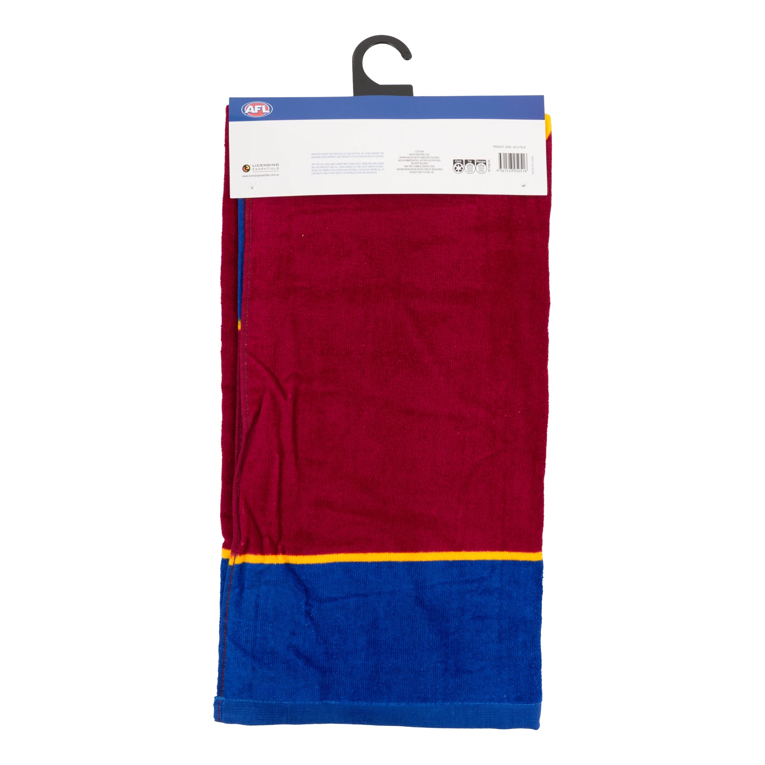 4 AFL Brisbane Lions Cotton Beach Towel, 4 of 4