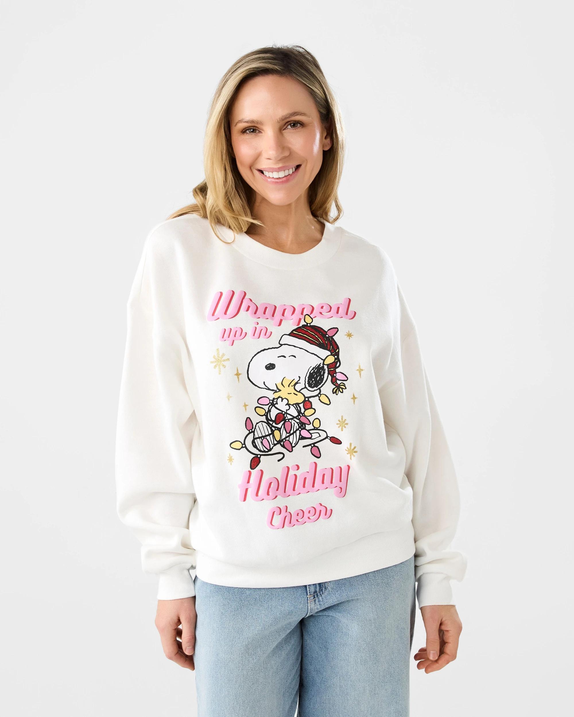 1 Peanuts License Christmas Long Sleeve Sweatshirt Snoopyxmas, 1 of 6