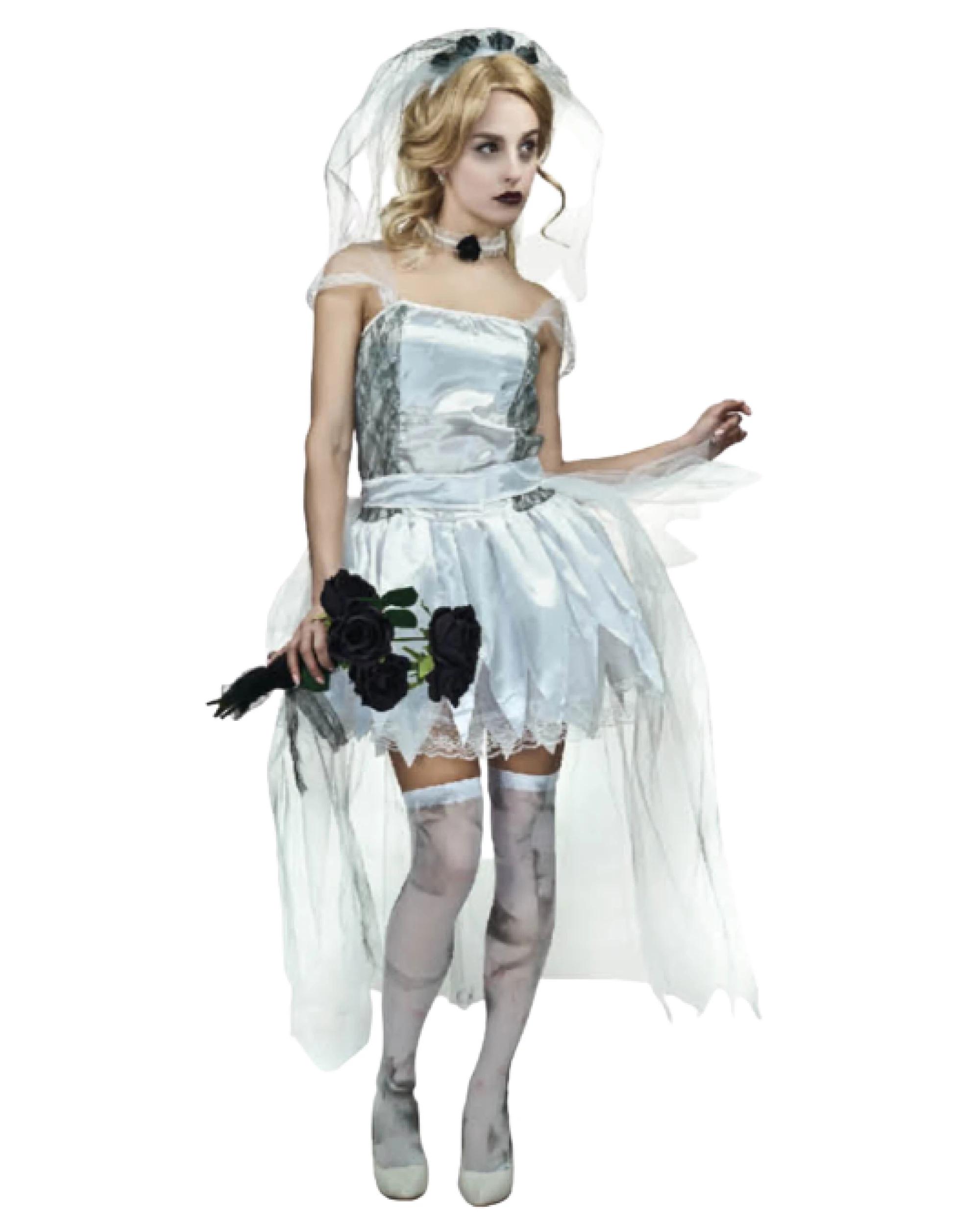 1 BR Costumes Adult Ghost Zombie Corpse Bride Fancy Dress Up Halloween Book Week Costume XS/S , 1 of 1
