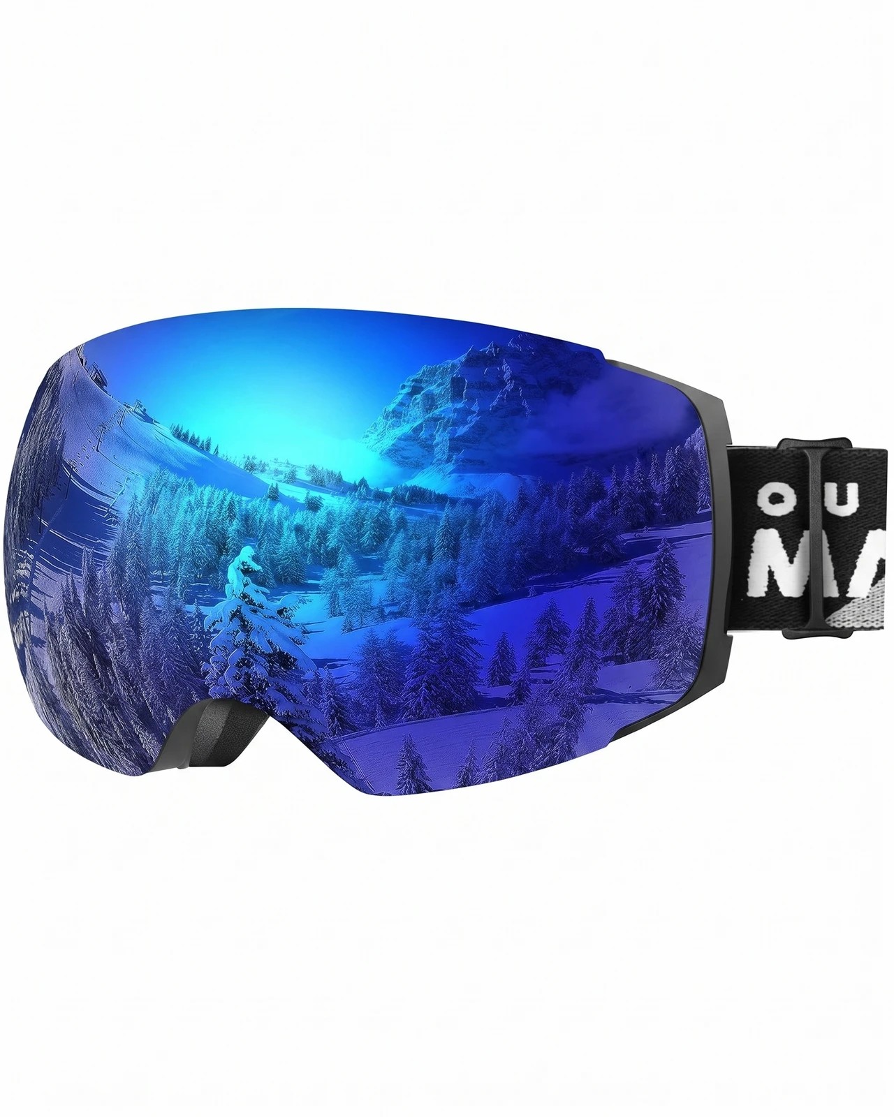 1 OutdoorMaster Ski Goggles PRO Frameless Interchangeable Lens 100% UV400 Protection for OM-2 - Blue, 1 of 6