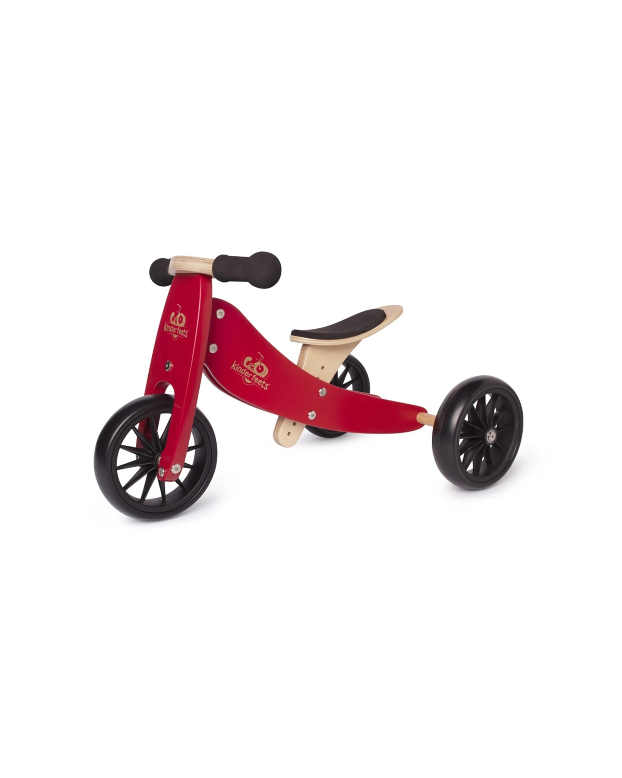 5 Kinderfeets Tiny Tot Wooden Balance Bike Kids Ride On Toy Cherry Red 12 To 24 Months - Red, 5 of 7