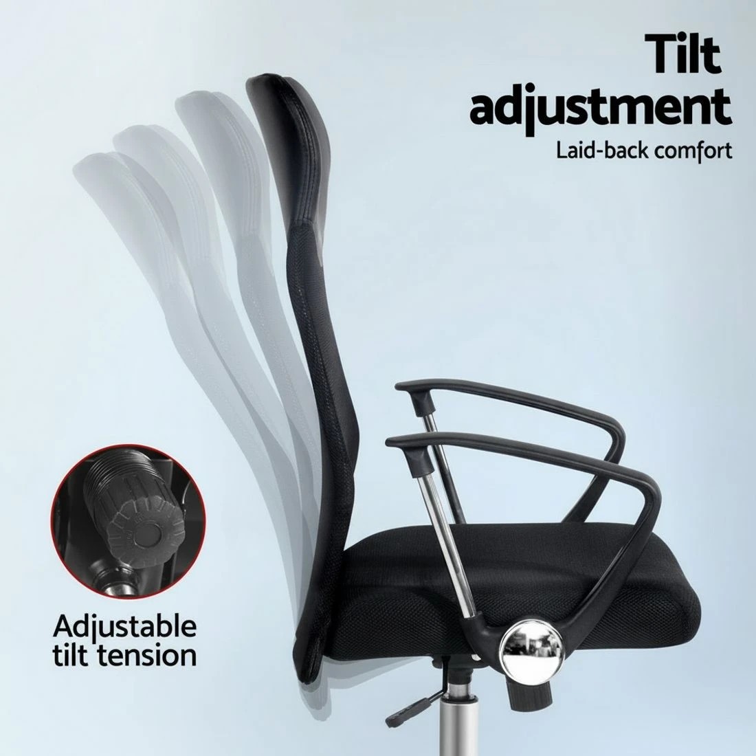 3 Artiss Mesh Office Chair High Back - Black, 3 of 8