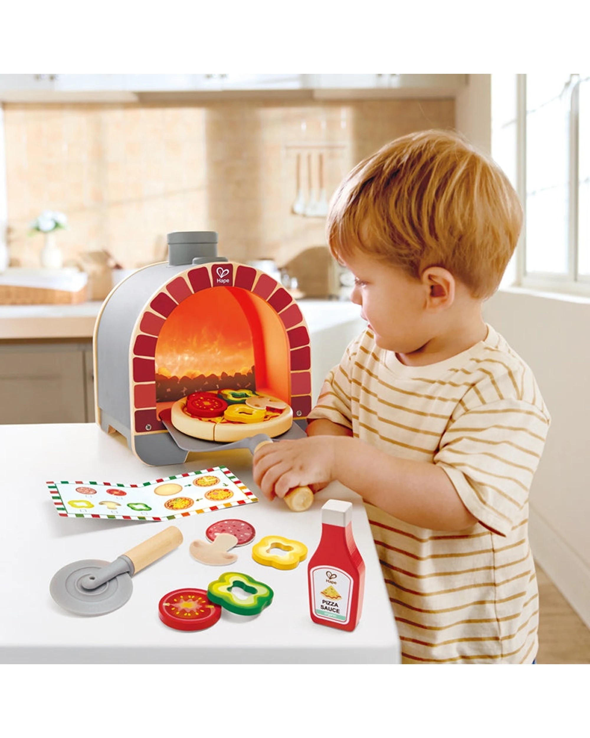 6 Hape Pizza Oven Toy With Lights And Sounds Kids 3D Activity - Multi, 6 of 6