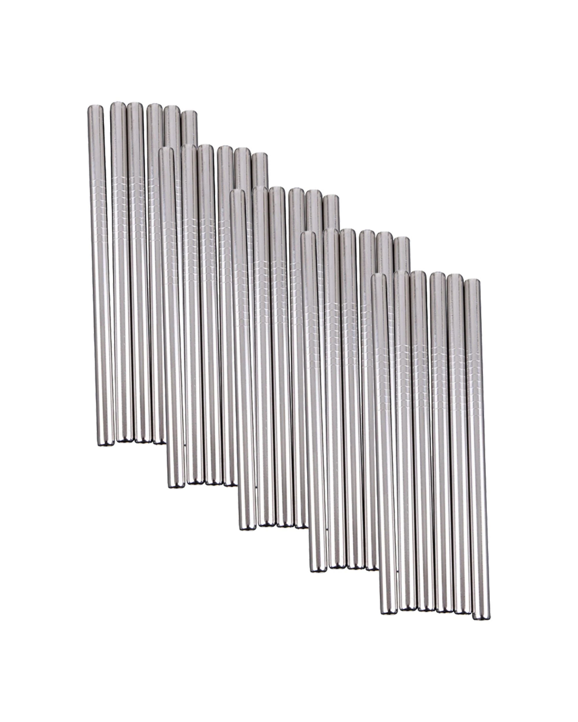 1 Appetito 30PK Stainless Steel Reusable Cocktail Straws Home Kitchen - Silver, 1 of 3