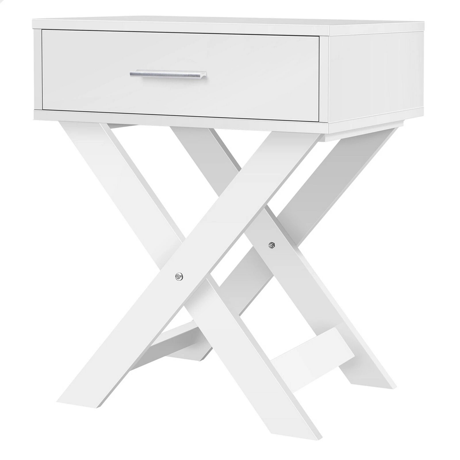 1 Alfordson Bedside Table Nightstand Side Storage Cabinet French Country - White, 1 of 10