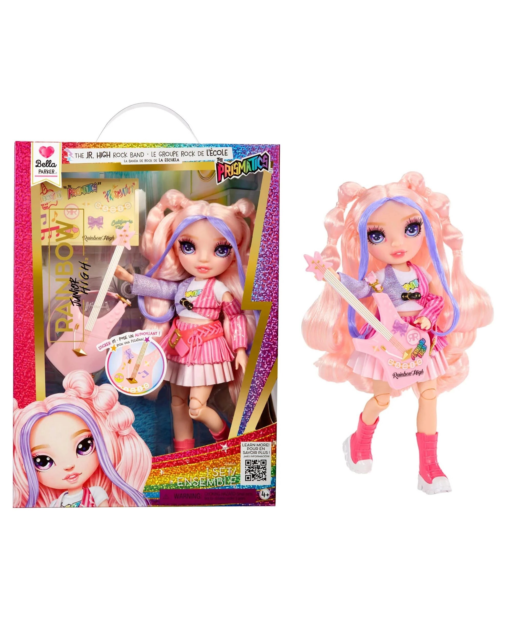 1 Rainbow High Junior High Rock Band Bella Parker Fashion Doll - Pink, 1 of 7