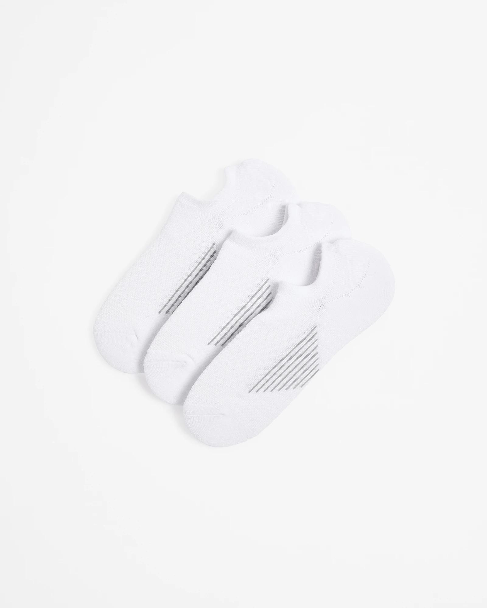 1 Australian Cotton Blend 3 Pack Performance No Show Socks - Maxx WHITE, 1 of 3