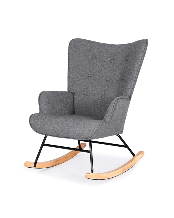 Artiss Rocking Chair Armchair Nursing Boucle Fabric - Grey - Kmart