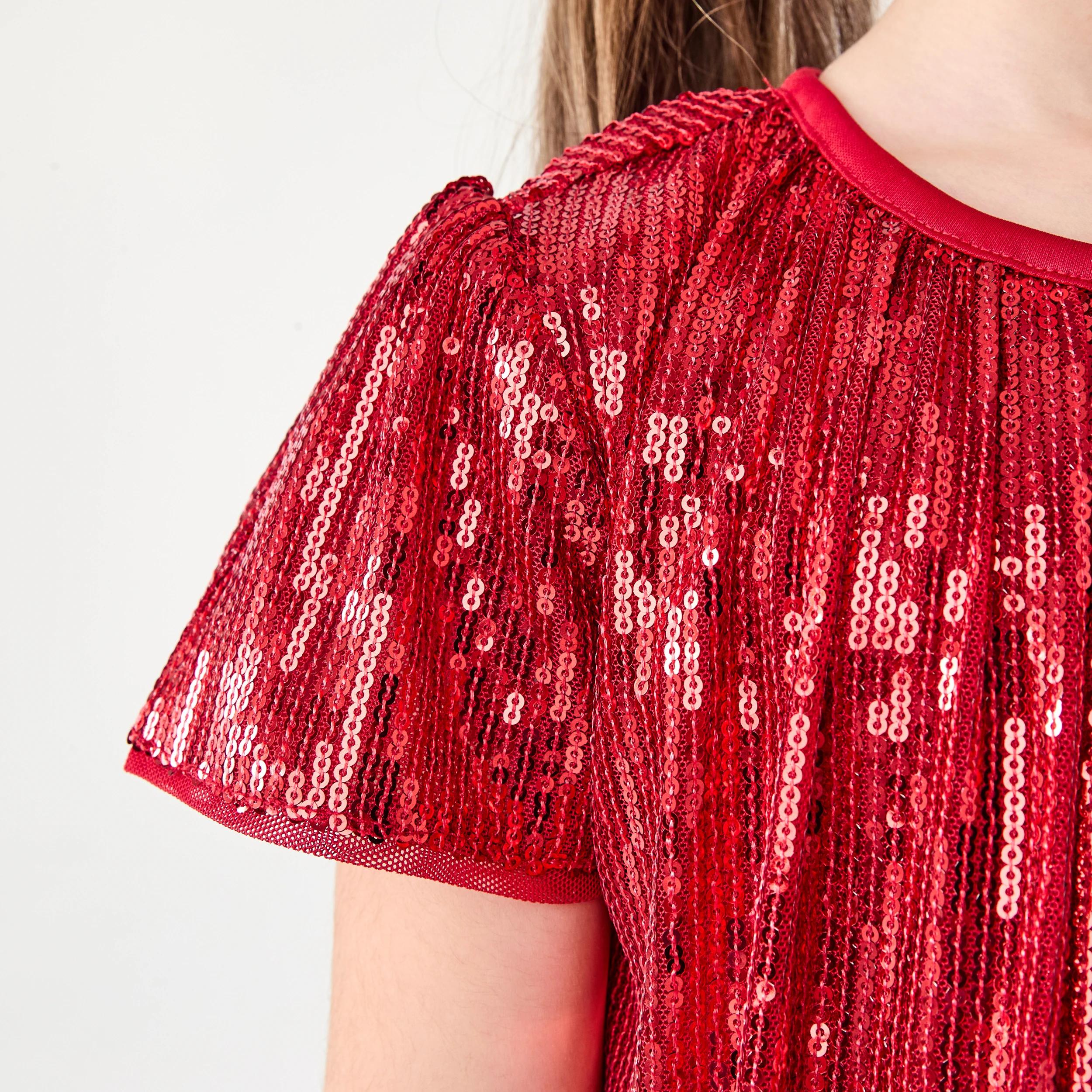 5 Sequin Party Dress Strawberry, 5 of 8