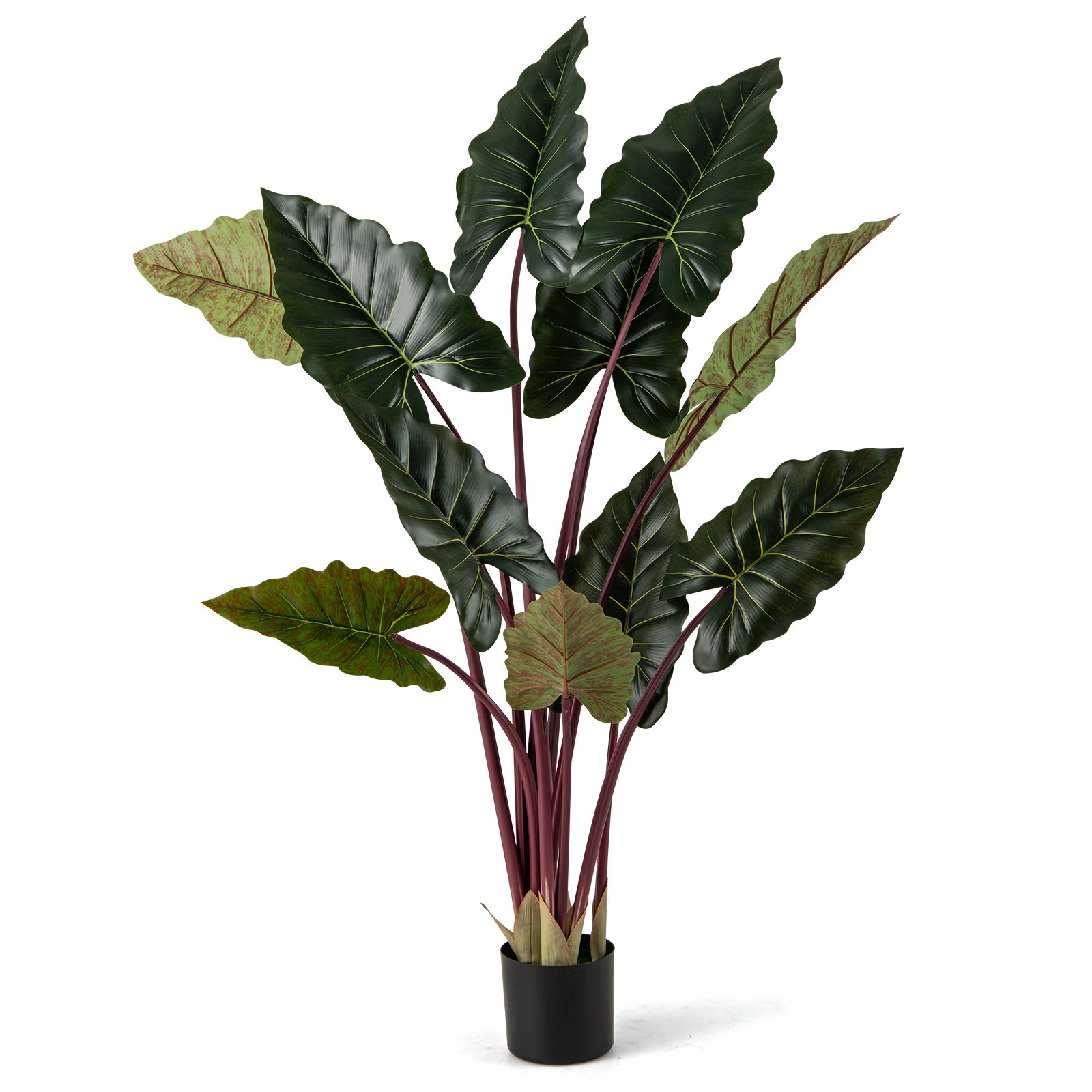 1 Costway 160cm Artificial Plant Tree Fake Rainbow Taro Tree Potted Plant, 1 of 3