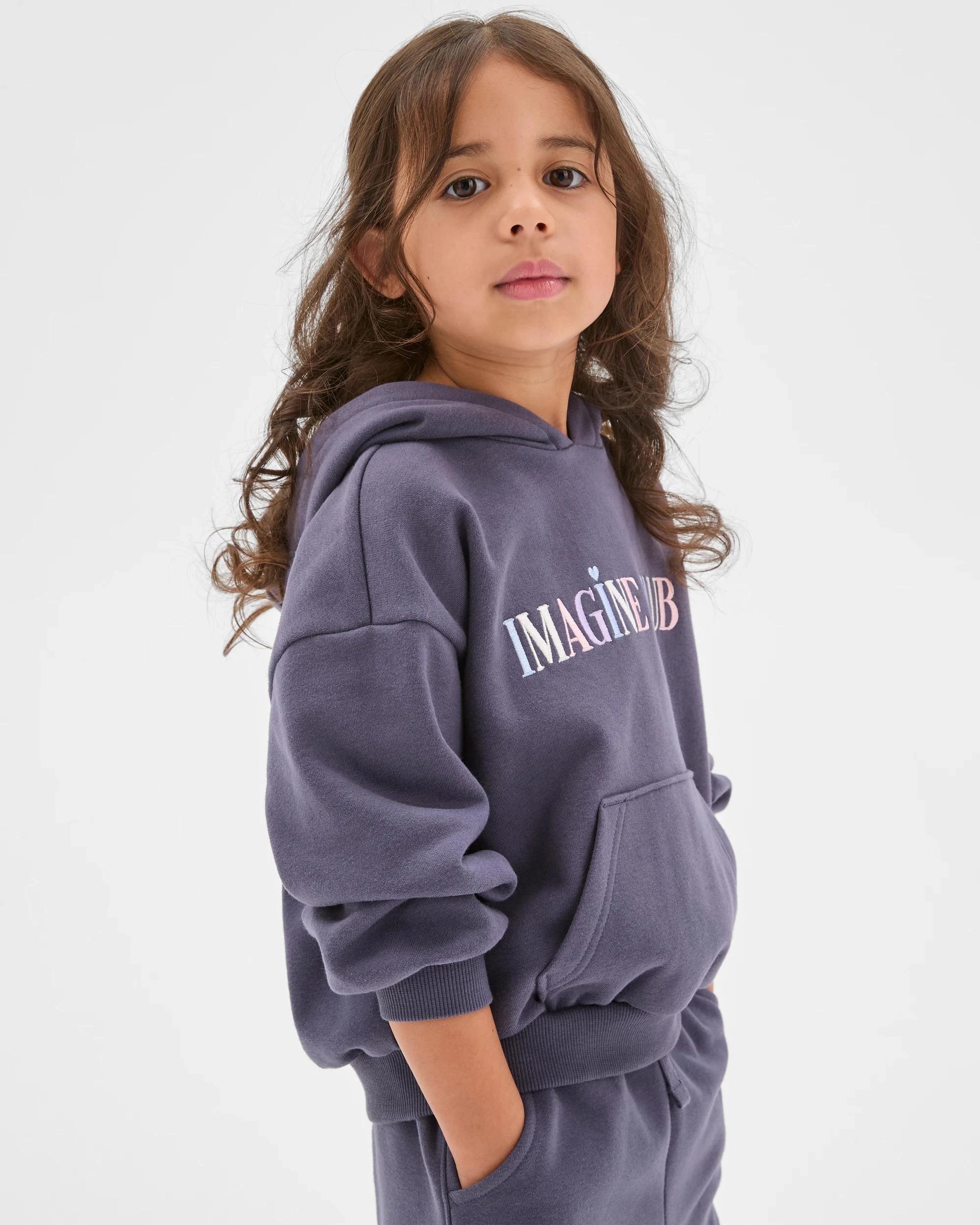 3 Target Kids Fashion Heavyweight Popover Sweat Hoodie DARK PURPLE, 3 of 6