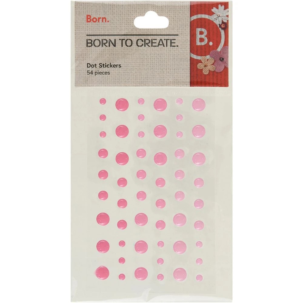 1 Born Epoxy Resin Dot Stickers Pink Pearl 54 Pack, 1 of 2