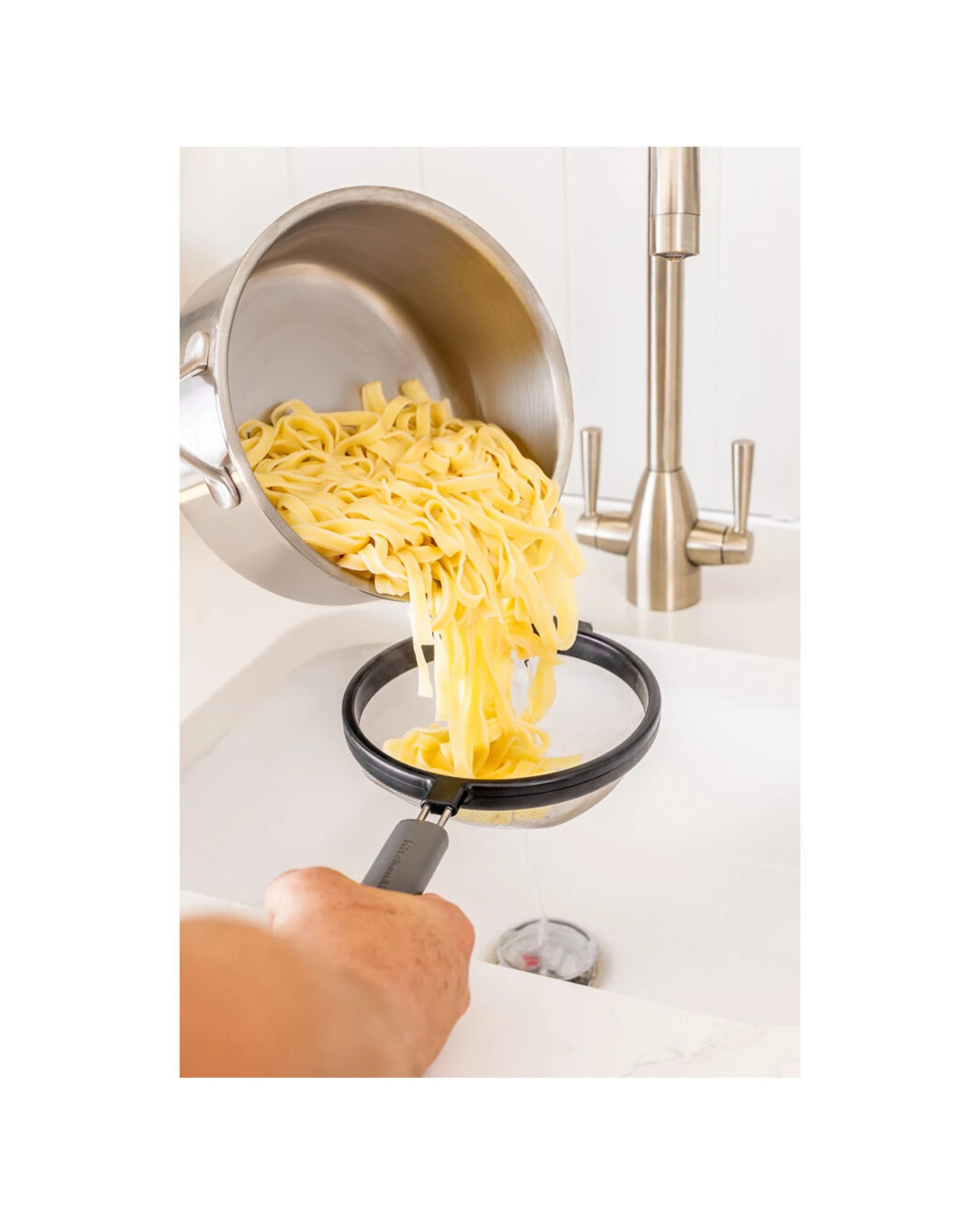 5 KitchenAid 2PK Classic Wire Mesh Sieve Strainer Cooking Utensil Ergonomic Handle - Charcoal, 5 of 6