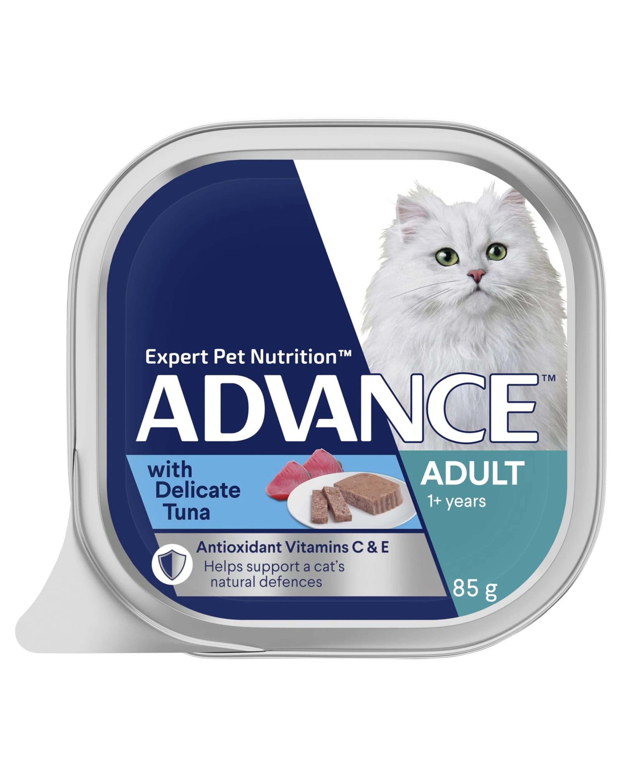 1 Advance Adult 1+ Wet Cat Food w/ Delicate Tuna 7 x 85g, 1 of 3