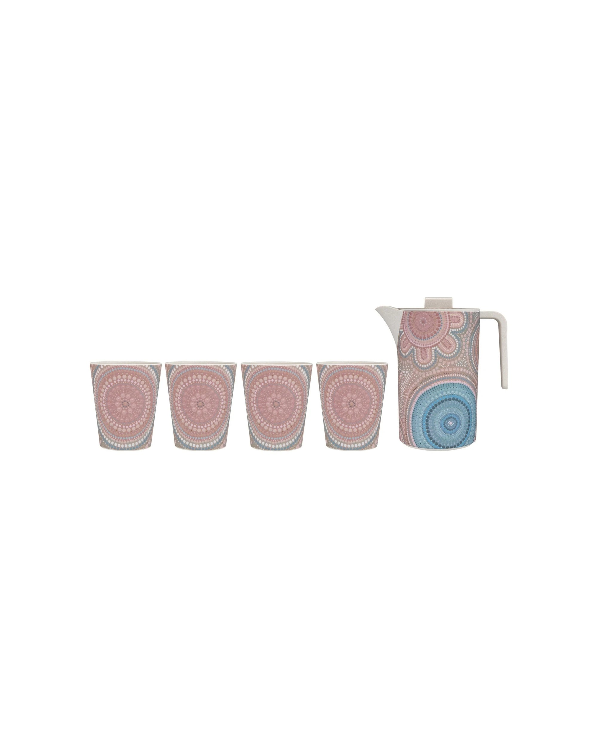 1 Maxwell & Williams 5pc Lou Martin Uplift Melamine Jug And Tumblers Durable Drinkware Set, 1 of 4