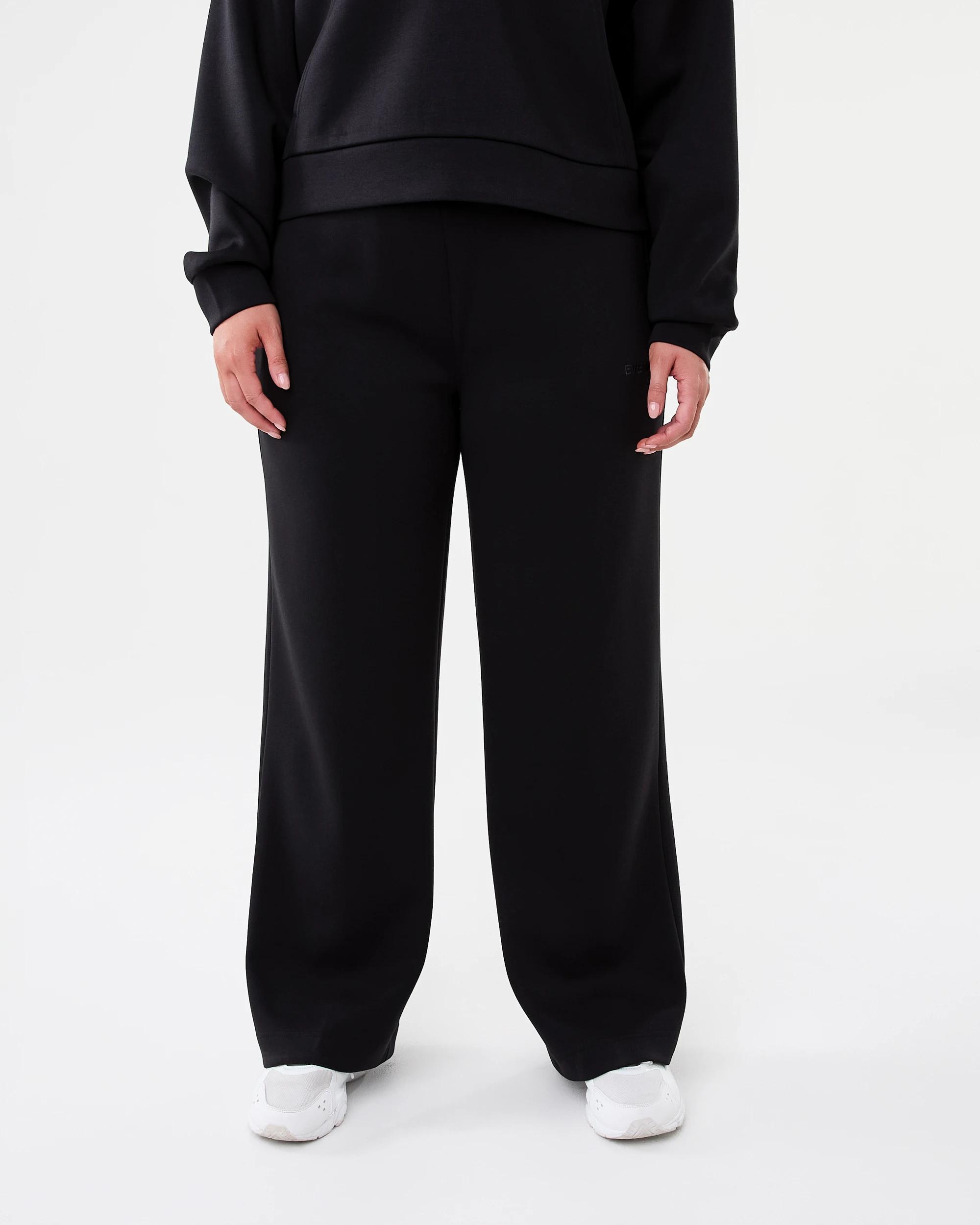 2 Everlast Womens Evercomfort Wide Leg Trackpants Black, 2 of 7