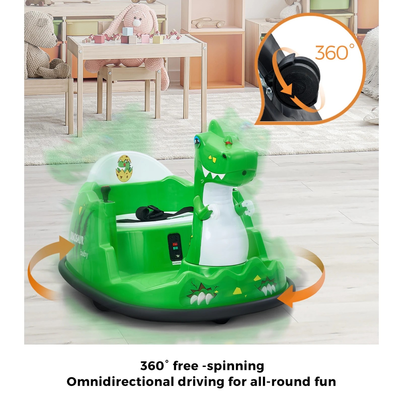 7 Mazam Kids Ride On Car Bumper Electric Cars Toy Remote Control Spray Led Trex
 - Green, 7 of 10