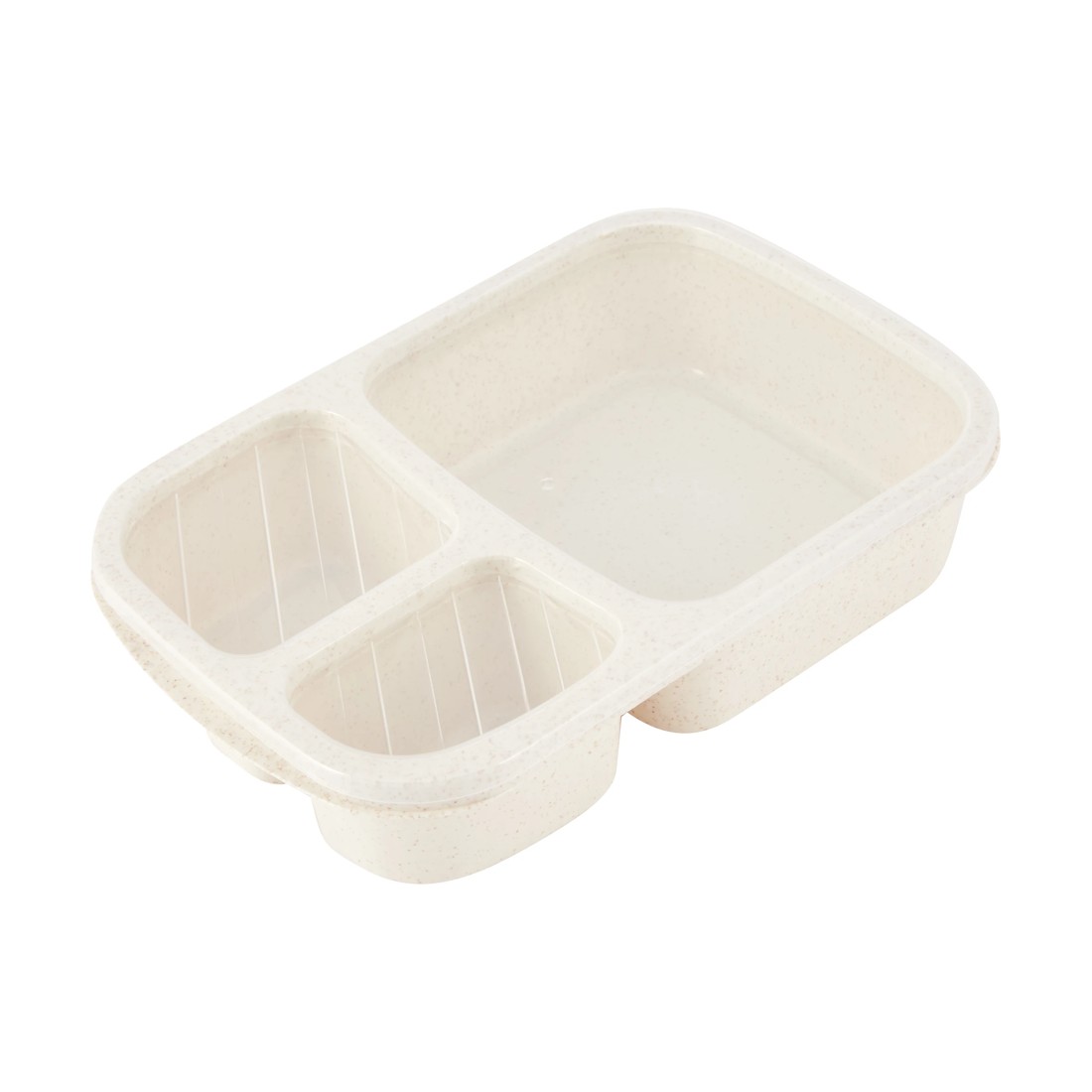 1 Oatmeal Wheat Straw 3 Section Container Lunch Box, 1 of 4